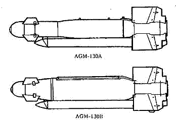 Внешний вид УАБ AGM-130 А и В