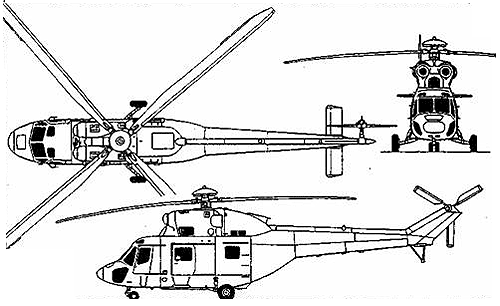Проекции вертолета W-3U Саламандра