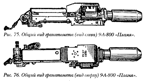 Общий вид гранатомета (вид сверху) 9-А-800 <Пламя>